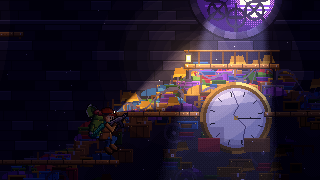 Lost Mountain: moonlight on a stopped clock as the Gleaner climbs the boardwalk